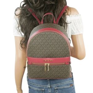 Michael Kors Red and Brown Women's Backpack